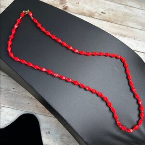 Stunning Cherry Tomato Red Glass Beaded Necklace